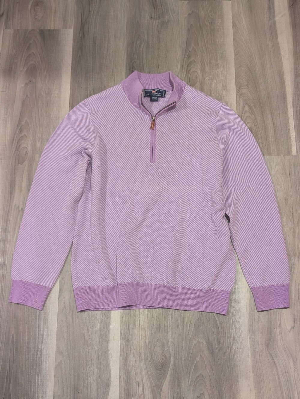 Vineyard Vines | Textured Quarter Zip Pullover In Light Purple